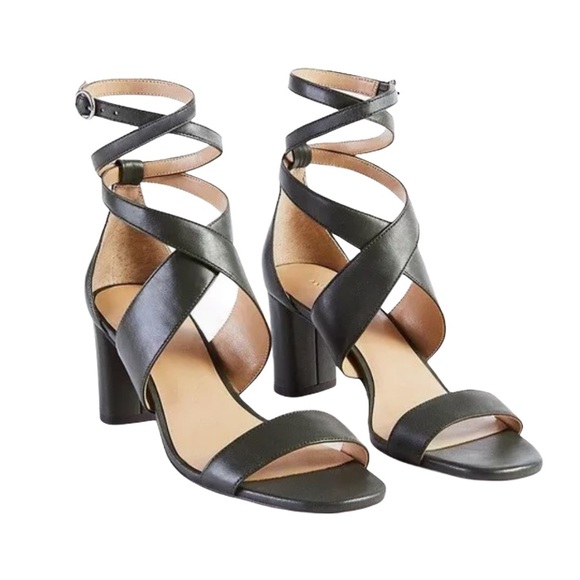 Ann Taylor Shoes - Ann Taylor Corrine Leather Block Heel Sandals